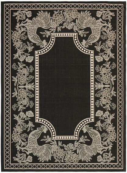 Safavieh Courtyard Cy3305-3908 Black / Sand Floral / Country Area Rug