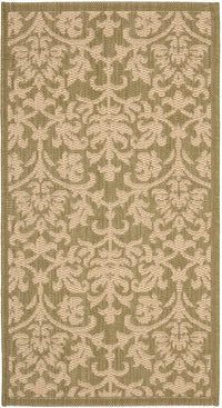 Safavieh Courtyard Cy3416-1E06 Olive / Natural Damask Area Rug