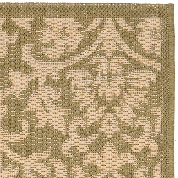 Safavieh Courtyard Cy3416-1E06 Olive / Natural Damask Area Rug