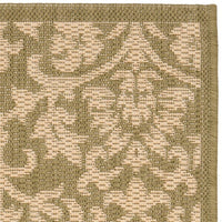 Safavieh Courtyard Cy3416-1E06 Olive / Natural Damask Area Rug