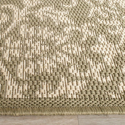 Safavieh Courtyard Cy3416-1E06 Olive / Natural Damask Area Rug