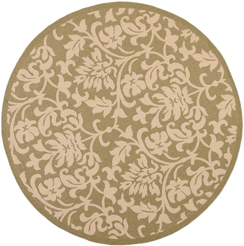 Safavieh Courtyard Cy3416-1E06 Olive / Natural Damask Area Rug