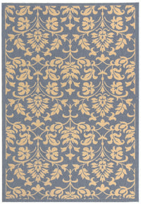 Safavieh Courtyard Cy3416-3103 Blue / Natural Damask Area Rug