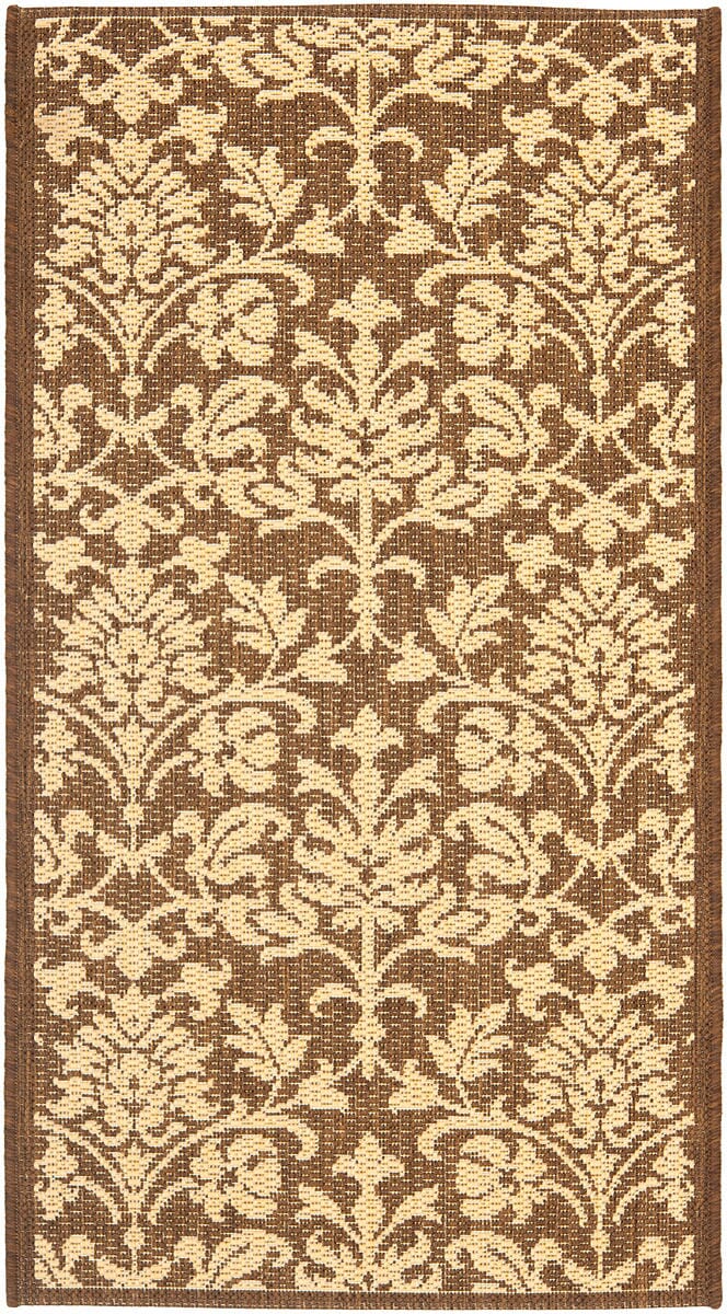 Safavieh Courtyard Cy3416-3409 Chocolate / Natural Damask Area Rug