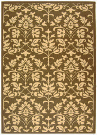 Safavieh Courtyard Cy3416-3409 Chocolate / Natural Damask Area Rug