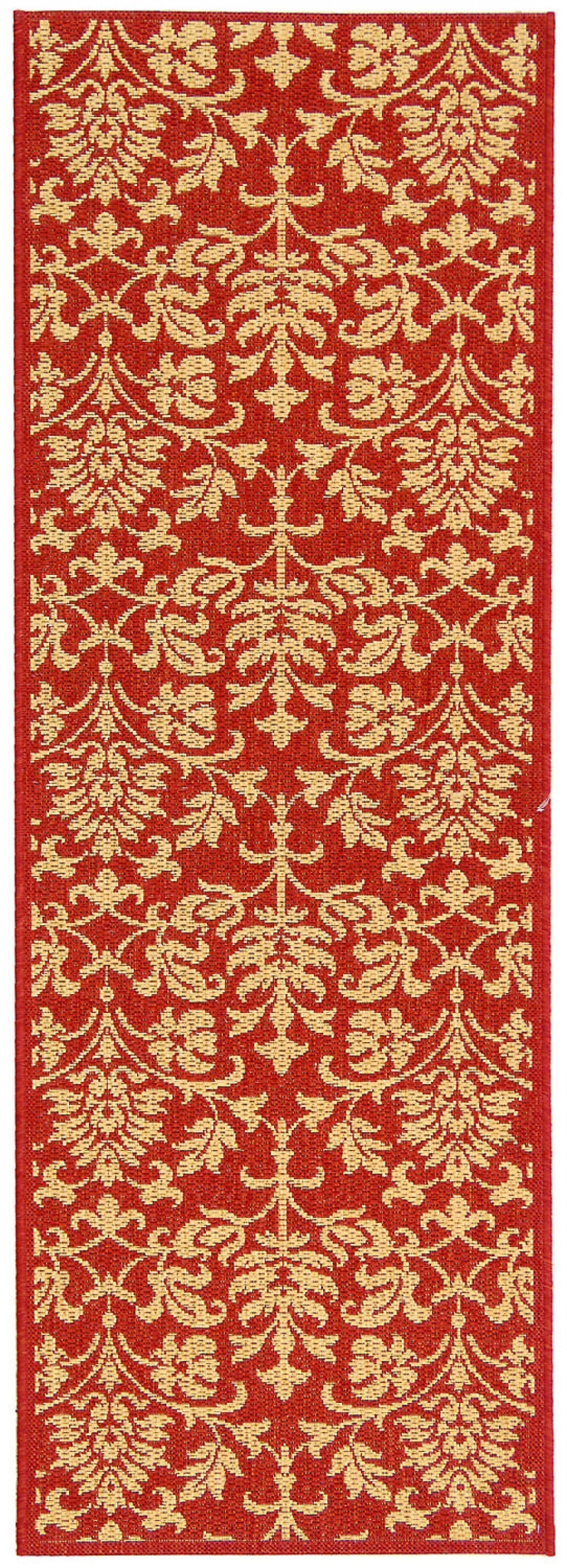 Safavieh Courtyard cy3416-3707 Red / Natural Damask Area Rug