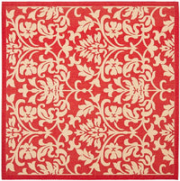 Safavieh Courtyard Cy3416-3707 Red / Natural Damask Area Rug