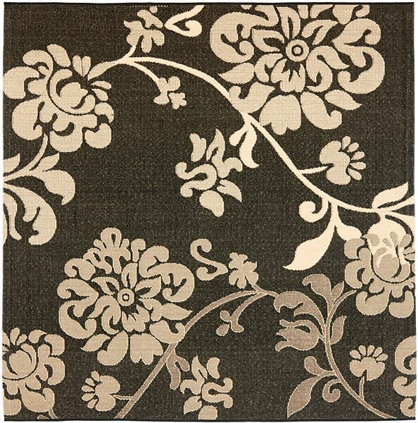 Safavieh Courtyard Cy4027D Black Natural / Brown Floral / Country Area Rug