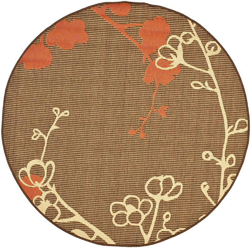 Safavieh Courtyard Cy4038C Brown Natural / Terracotta Floral / Country Area Rug