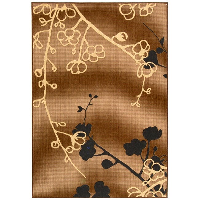 Safavieh Courtyard Cy4038D Brown Natural / Black Floral / Country Area Rug