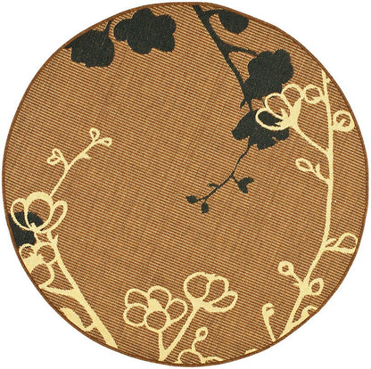 Safavieh Courtyard Cy4038D Brown Natural / Black Floral / Country Area Rug