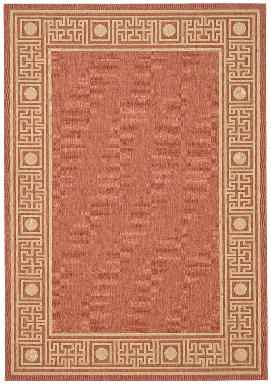 Safavieh Courtyard cy5143a Rust / Sand Bordered Area Rug