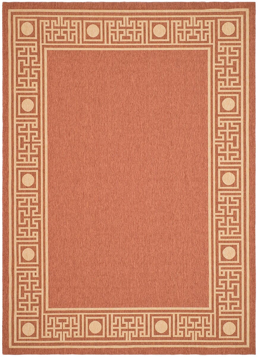 Safavieh Courtyard cy5143a Rust / Sand Bordered Area Rug