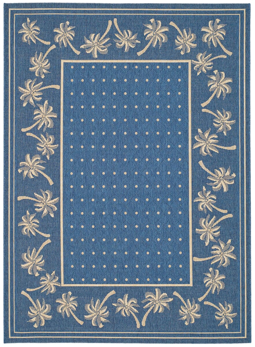 Safavieh Courtyard Cy5148C Blue / Ivory Tropical Area Rug