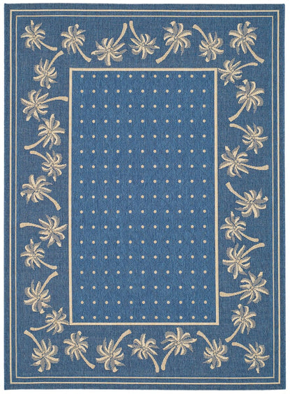 Safavieh Courtyard Cy5148C Blue / Ivory Tropical Area Rug