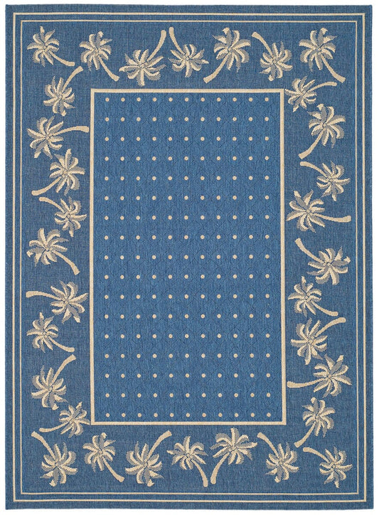 Safavieh Courtyard Cy5148C Blue / Ivory Tropical Area Rug