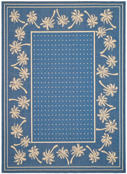 Safavieh Courtyard Cy5148C Blue / Ivory Tropical Area Rug