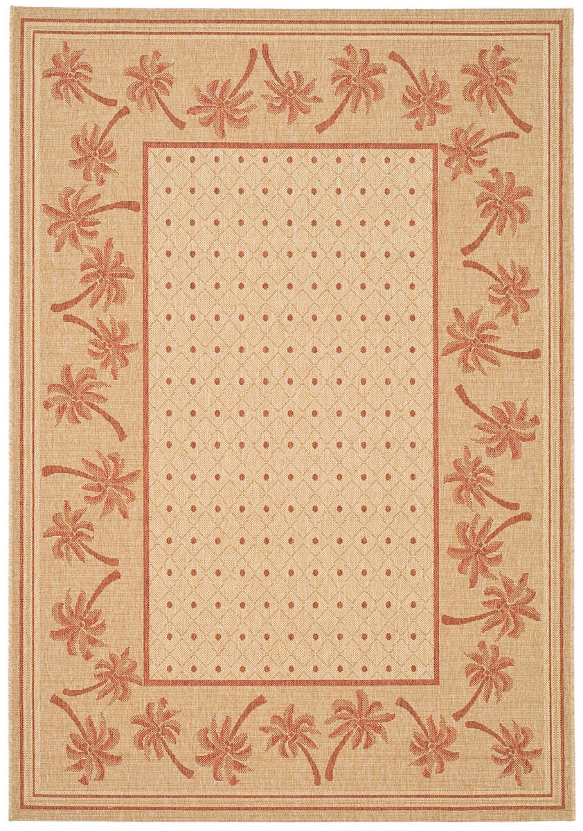 Safavieh Courtyard cy5148j Ivory / Rust Tropical Area Rug