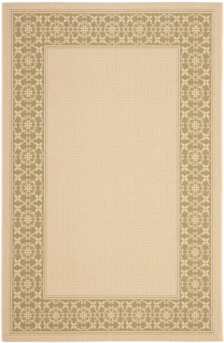 Safavieh Courtyard Cy6003-14 Cream / Green Bordered Area Rug