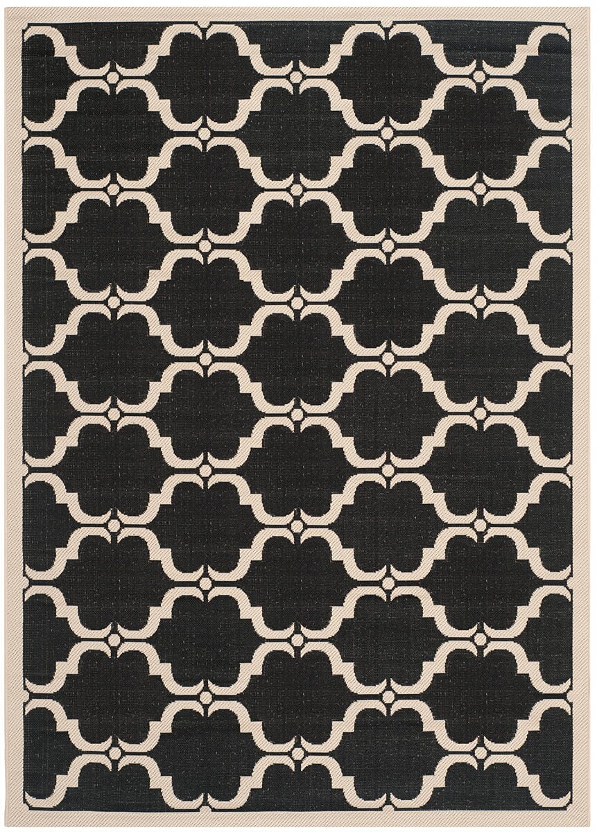 Safavieh Courtyard Cy6009-226 Black / Beige Geometric Area Rug