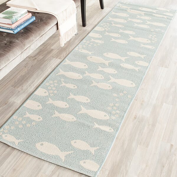 Safavieh Courtyard Cy6012-223 Aqua / Beige Coastal Area Rug