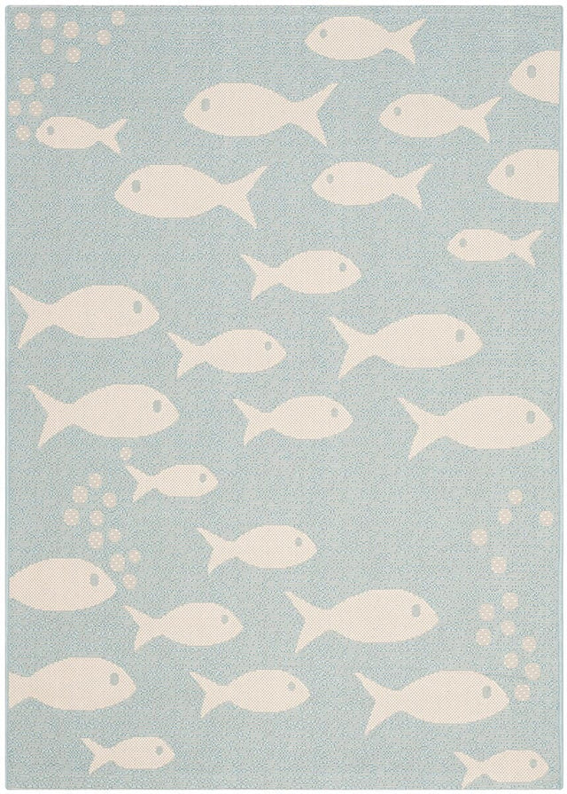 Safavieh Courtyard Cy6012-223 Aqua / Beige Coastal Area Rug