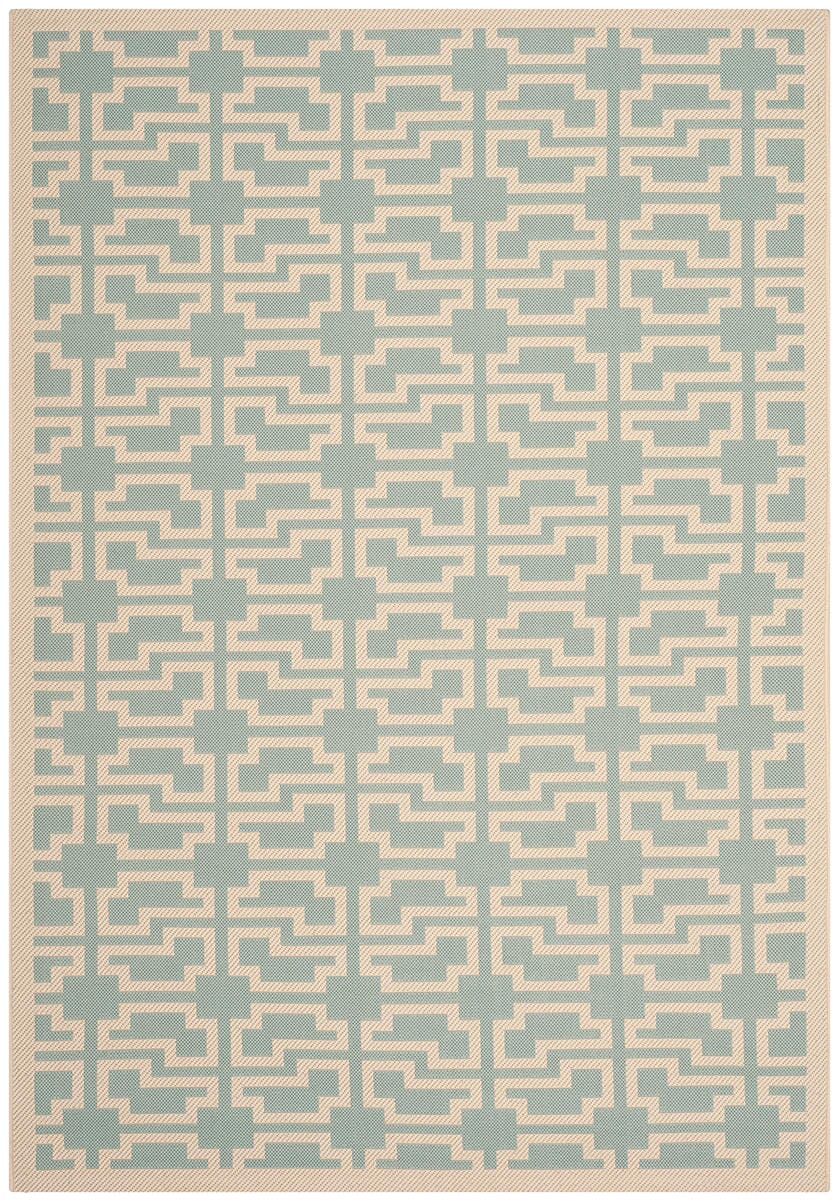 Safavieh Courtyard Cy6015-223 Aqua / Beige Geometric Area Rug