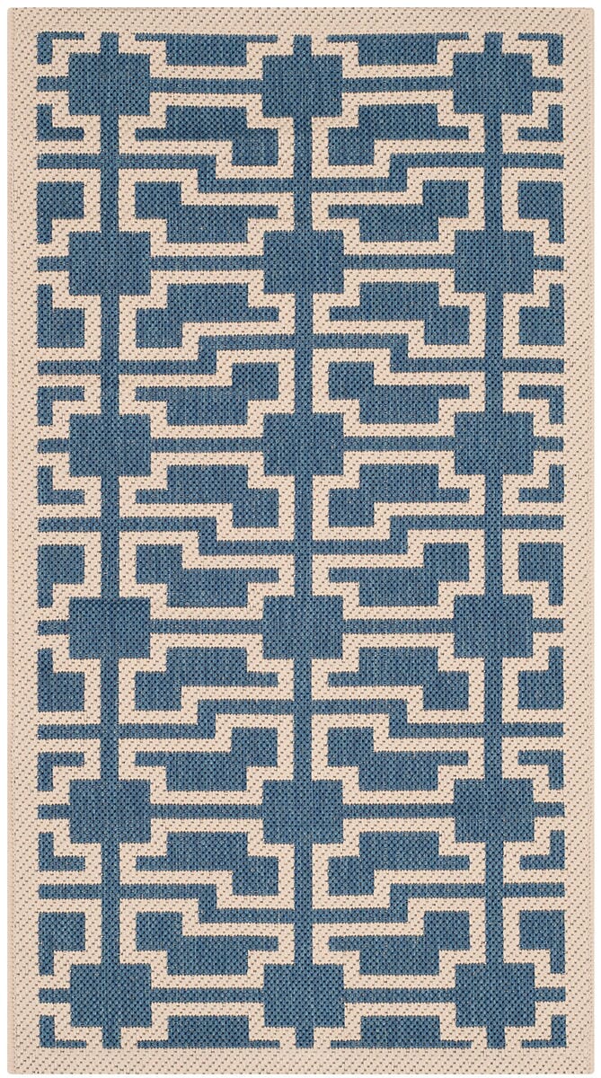 Safavieh Courtyard Cy6015-243 Blue / Beige Geometric Area Rug