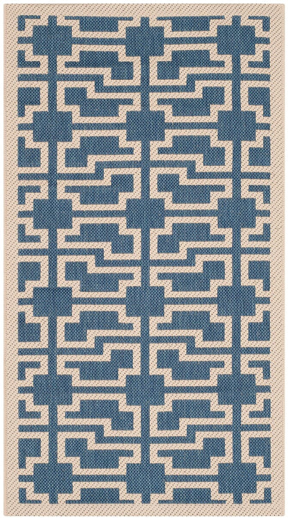 Safavieh Courtyard Cy6015-243 Blue / Beige Geometric Area Rug