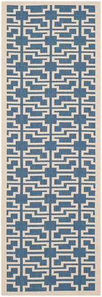 Safavieh Courtyard Cy6015-243 Blue / Beige Geometric Area Rug