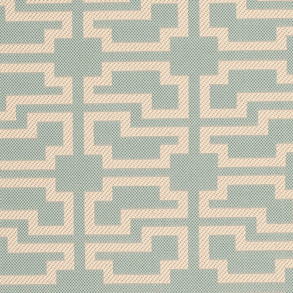 Safavieh Courtyard Cy6015-243 Blue / Beige Geometric Area Rug