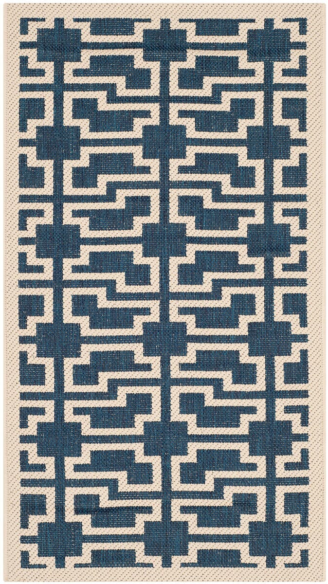 Safavieh Courtyard Cy6015-268 Navy / Beige Geometric Area Rug