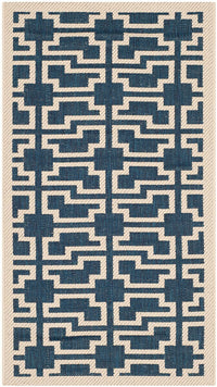 Safavieh Courtyard Cy6015-268 Navy / Beige Geometric Area Rug