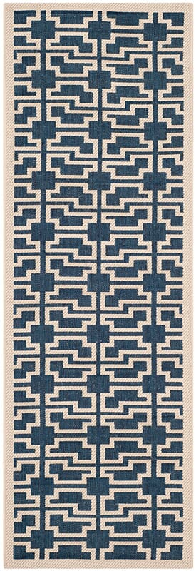 Safavieh Courtyard Cy6015-268 Navy / Beige Geometric Area Rug