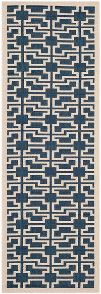 Safavieh Courtyard Cy6015-268 Navy / Beige Geometric Area Rug