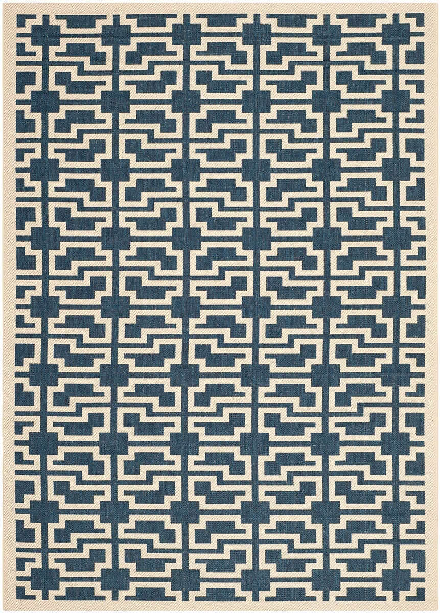 Safavieh Courtyard Cy6015-268 Navy / Beige Geometric Area Rug