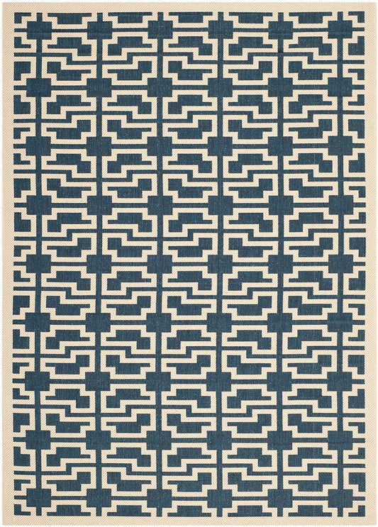 Safavieh Courtyard Cy6015-268 Navy / Beige Geometric Area Rug