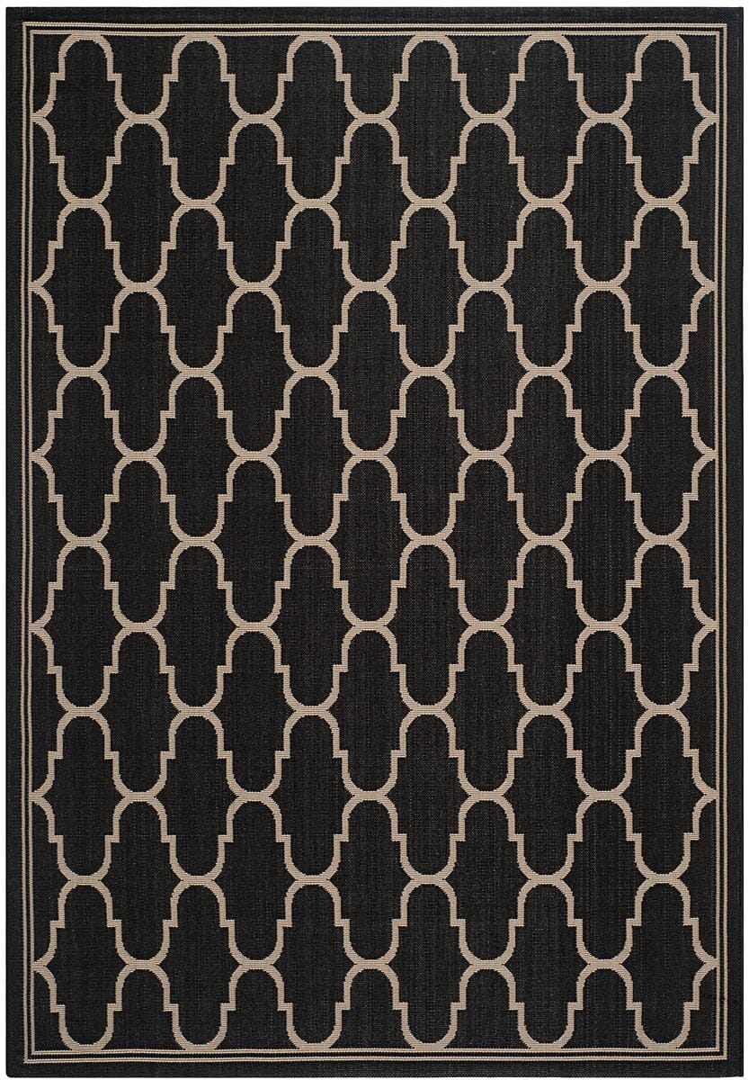 Safavieh Courtyard Cy6016-266 Black / Beige Geometric Area Rug