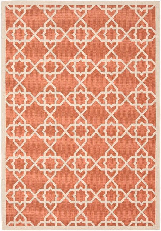 Safavieh Courtyard Cy6032-241 Terracotta / Beige Geometric Area Rug