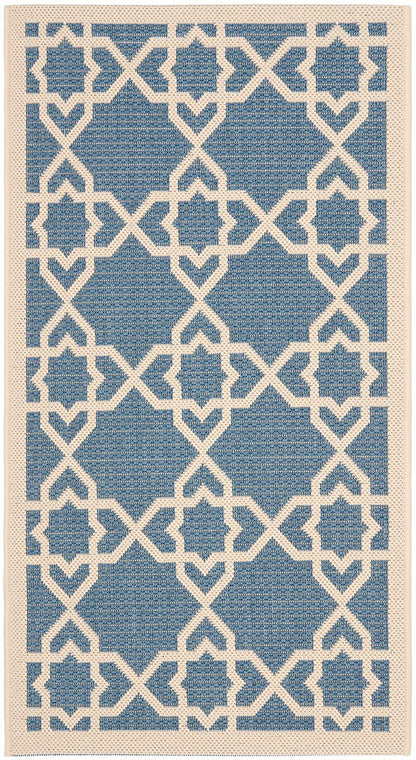 Safavieh Courtyard Cy6032-243 Blue / Beige Geometric Area Rug