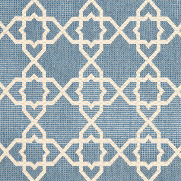 Safavieh Courtyard Cy6032-243 Blue / Beige Geometric Area Rug