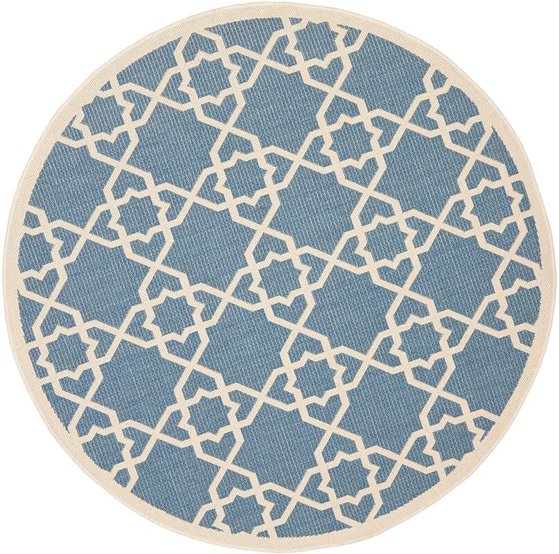 Safavieh Courtyard Cy6032-243 Blue / Beige Geometric Area Rug