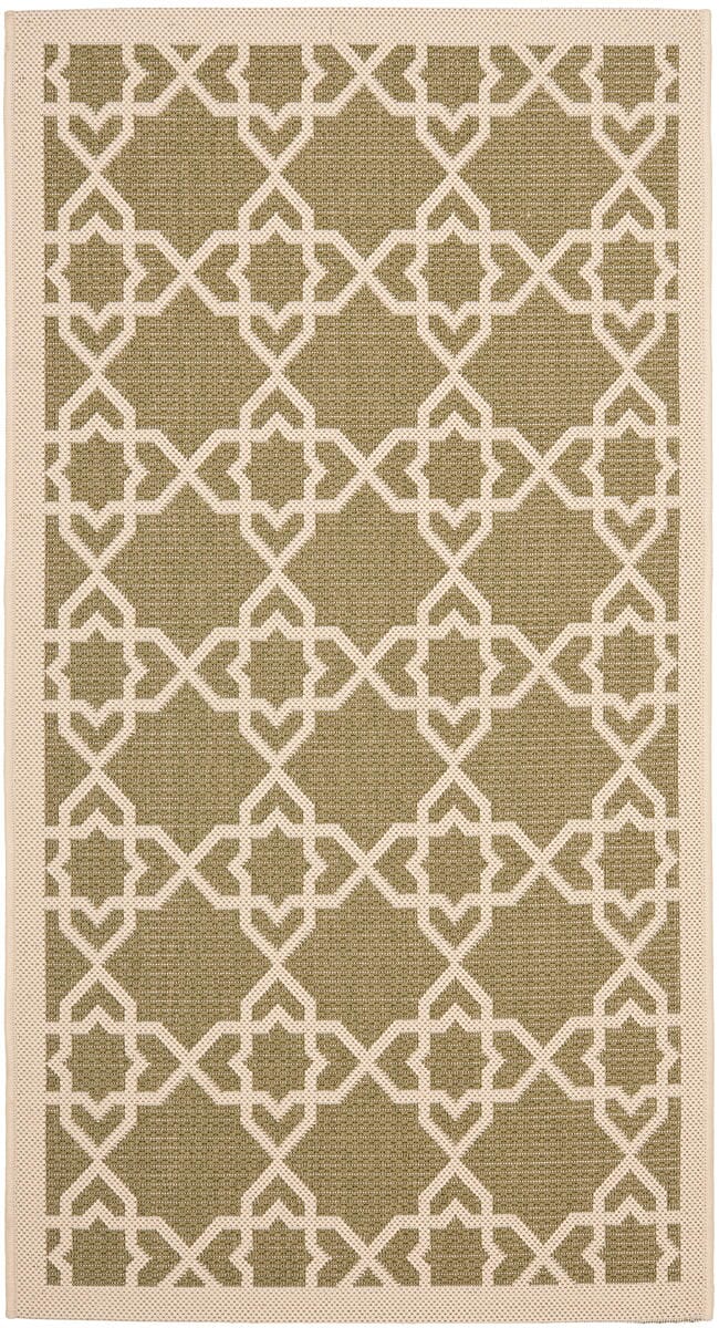 Safavieh Courtyard Cy6032-244 Green / Beige Geometric Area Rug