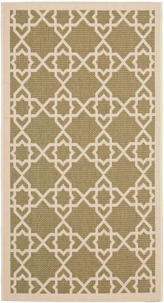 Safavieh Courtyard Cy6032-244 Green / Beige Geometric Area Rug