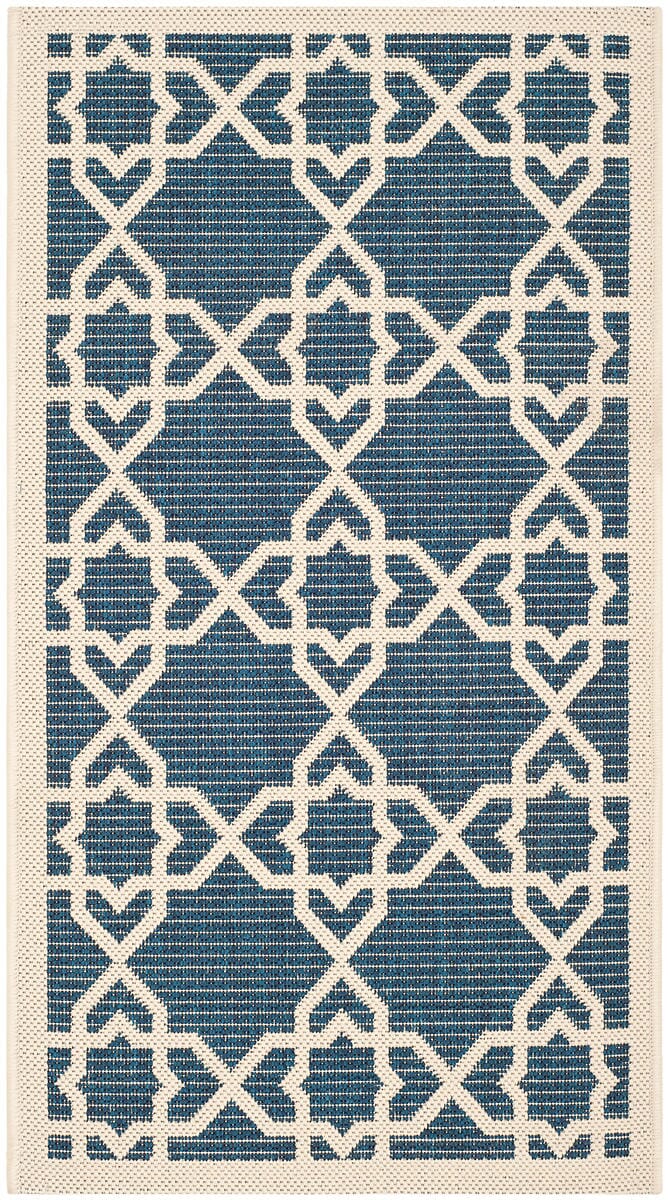 Safavieh Courtyard Cy6032-268 Navy / Beige Geometric Area Rug