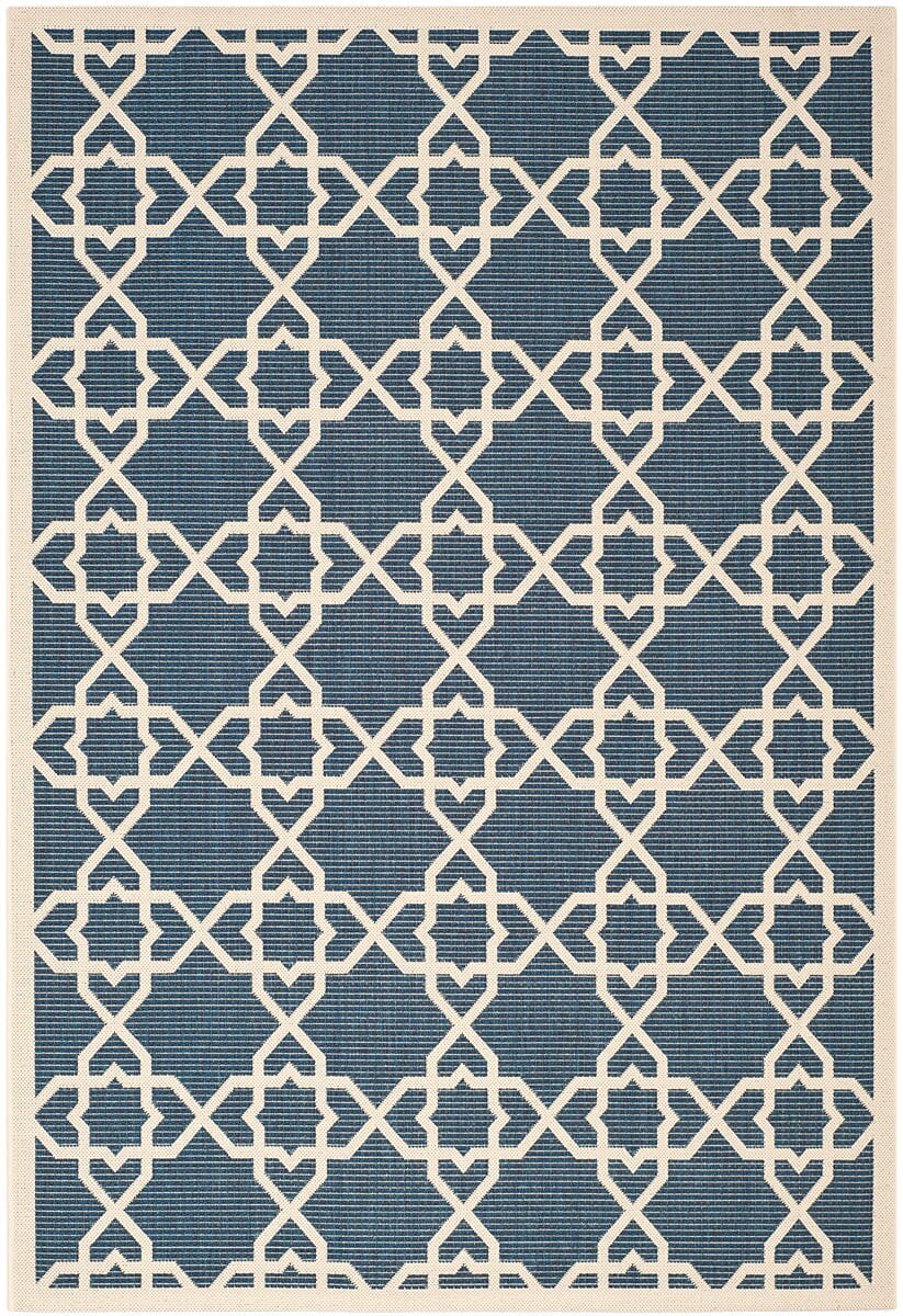 Safavieh Courtyard Cy6032-268 Navy / Beige Geometric Area Rug