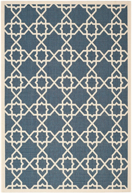 Safavieh Courtyard Cy6032-268 Navy / Beige Geometric Area Rug