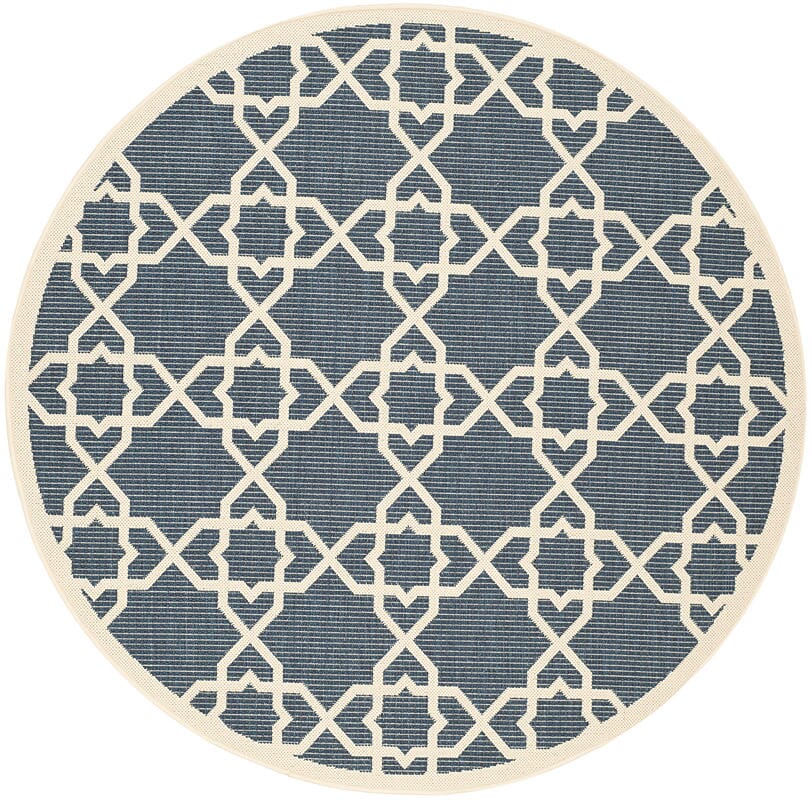 Safavieh Courtyard Cy6032-268 Navy / Beige Geometric Area Rug