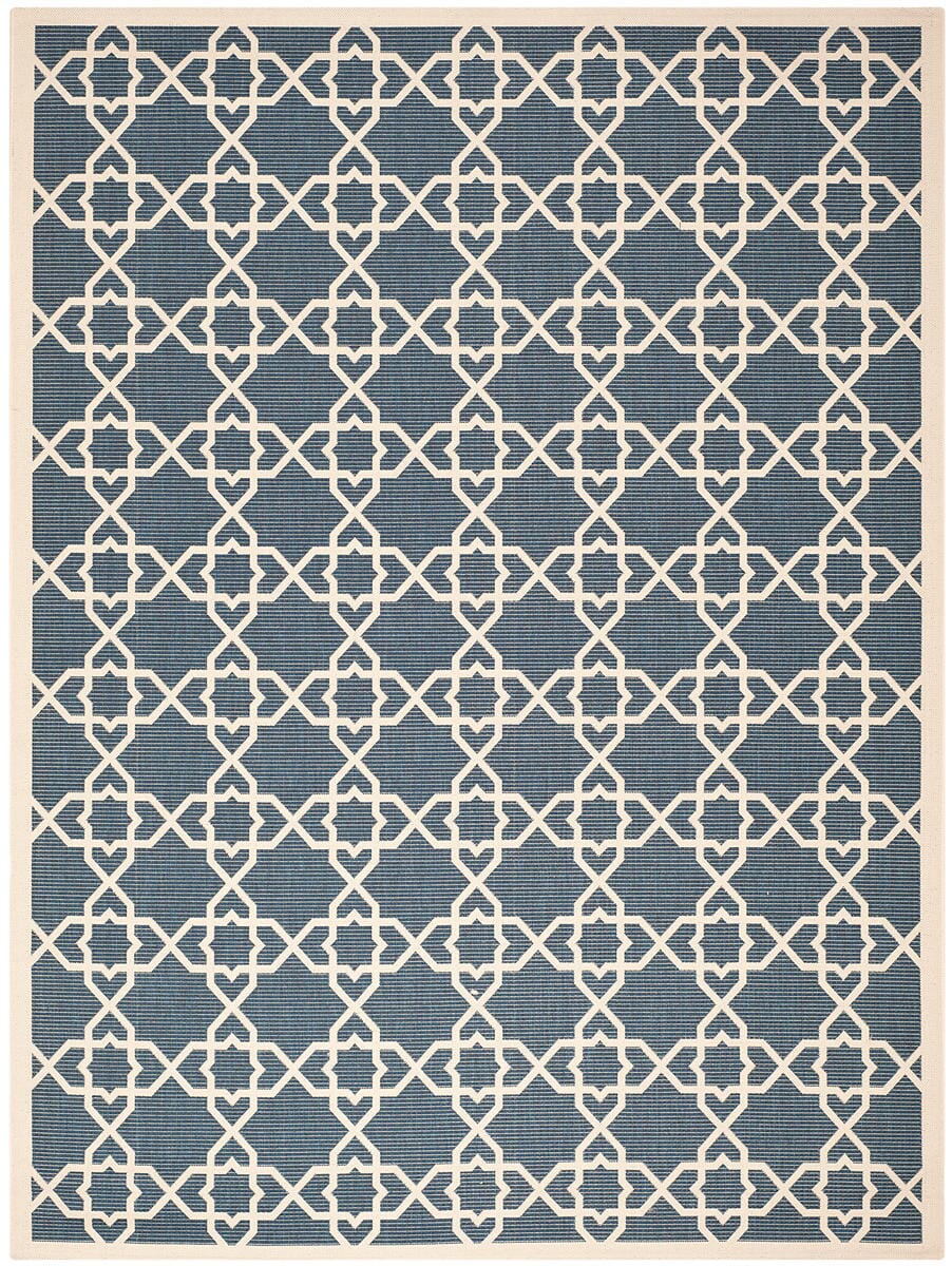 Safavieh Courtyard Cy6032-268 Navy / Beige Geometric Area Rug