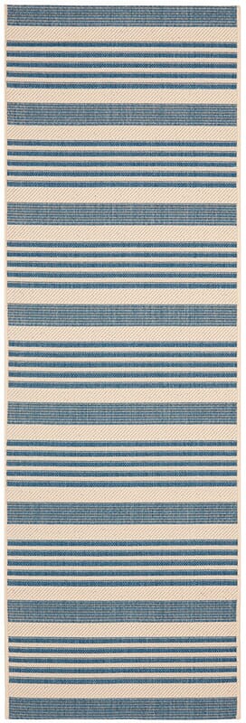 Safavieh Courtyard Cy6062-233 Beige / Blue Striped Area Rug